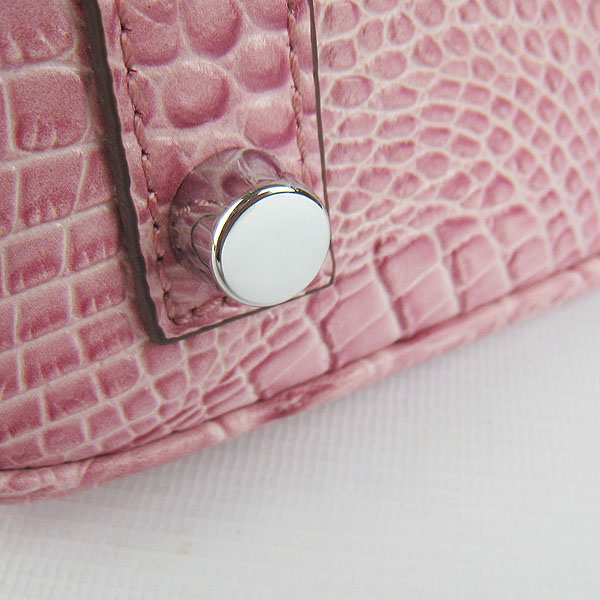 Replica Hermes Birkin 30CM Crocodile Head Veins Bag Pink 6088 On Sale